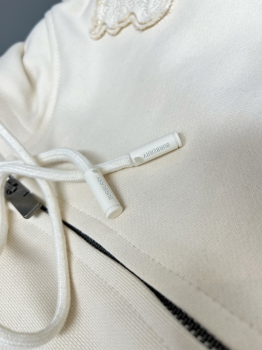 バーバリー新しい刺繍ラベリングコットンスウェットジップジャケット