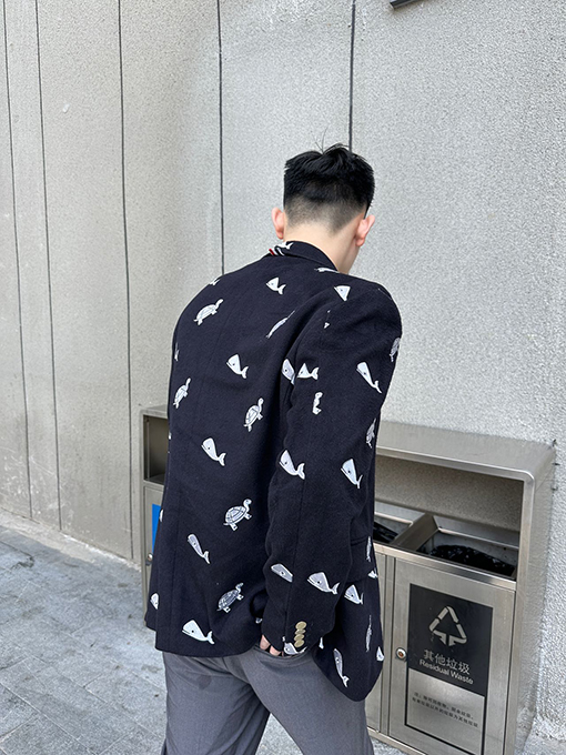 トムブラウンTBクジラウミガメショーのカシミヤカジュアルスーツジャケット