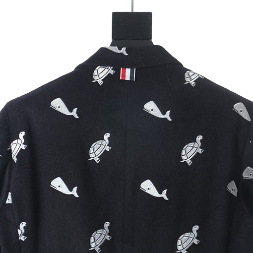 トムブラウンTBクジラウミガメショーのカシミヤカジュアルスーツジャケット