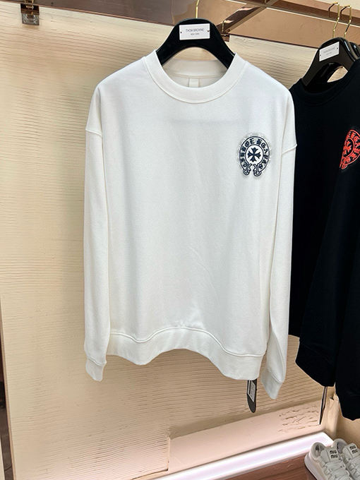 クロムハーツスーパーコピーレザーカード刺繍文字コットン長袖Tシャツ