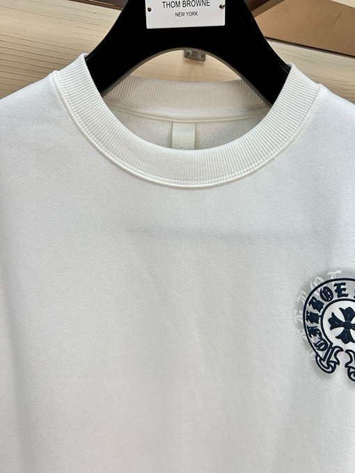 クロムハーツスーパーコピーレザーカード刺繍文字コットン長袖Tシャツ