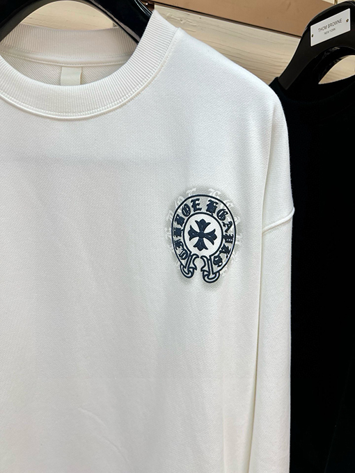クロムハーツスーパーコピーレザーカード刺繍文字コットン長袖Tシャツ