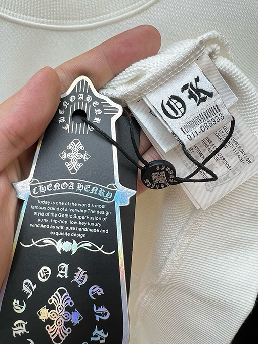 クロムハーツスーパーコピーレザーカード刺繍文字コットン長袖Tシャツ