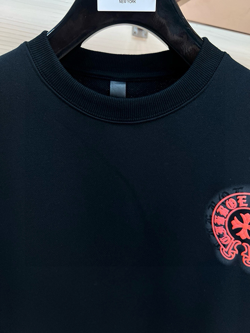クロムハーツスーパーコピーレザーカード刺繍文字コットン長袖Tシャツ