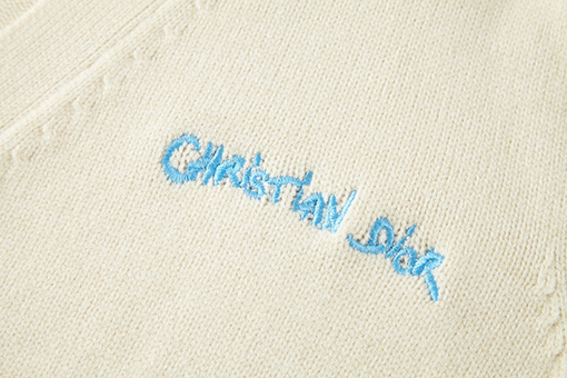 ディオール手書き文字刺繍ウールカーディガン