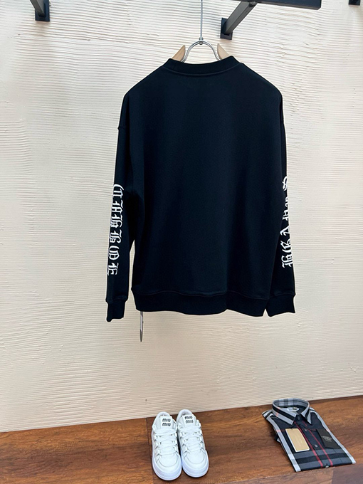 クロムハーツ レザーの刺繍されたアルファベットのコットンパーカー