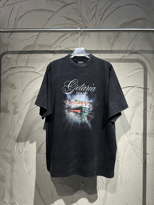 バレンシアガ 夜景ウォッシュ半袖Tシャツ