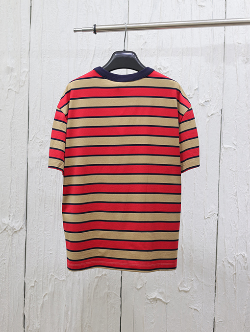プラダコピー25 ss新しい三角パッチポケットストライプニットTシャツ
