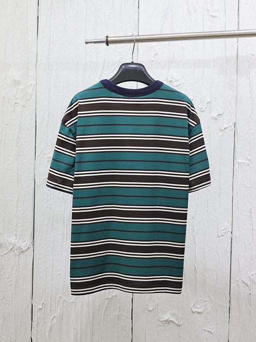 プラダコピー25 ss新しい三角パッチポケットストライプニットTシャツ