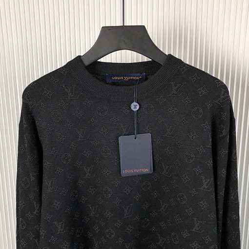 ルイヴィトンコピーMONOGRAMデコレーションウールラインストーンクルーネックプルオーバーセーター