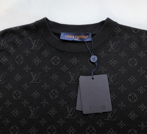 ルイヴィトンコピーMONOGRAMデコレーションウールラインストーンクルーネックプルオーバーセーター