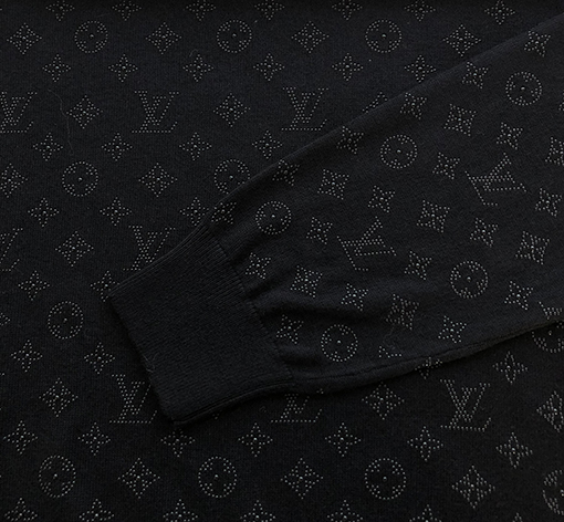 ルイヴィトンコピーMONOGRAMデコレーションウールラインストーンクルーネックプルオーバーセーター