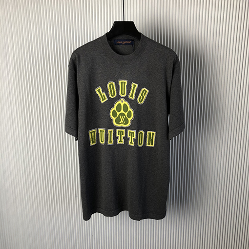 ルイヴィトンコピー 新しいコットン半袖ラウンドネックニットTシャ