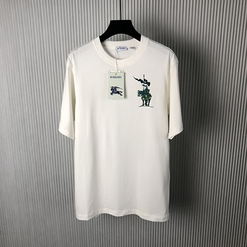 バーバリー新しい馬術騎士ロゴコットン半袖Tシャツ