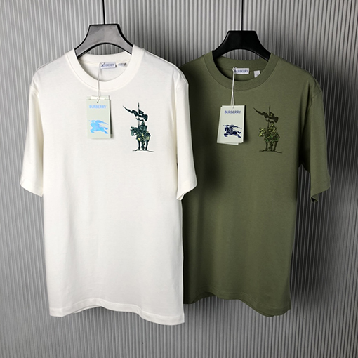 バーバリー新しい馬術騎士ロゴコットン半袖Tシャツ