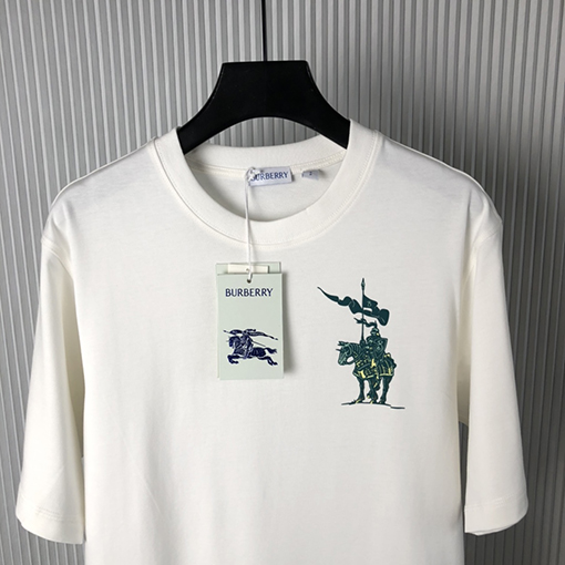 バーバリー新しい馬術騎士ロゴコットン半袖Tシャツ