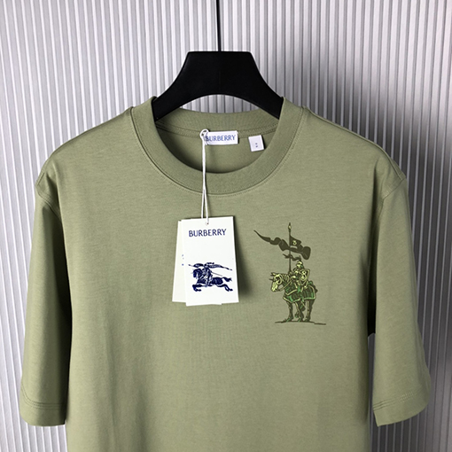 バーバリー新しい馬術騎士ロゴコットン半袖Tシャツ