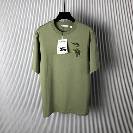 バーバリー新しい馬術騎士ロゴコットン半袖Tシャツ