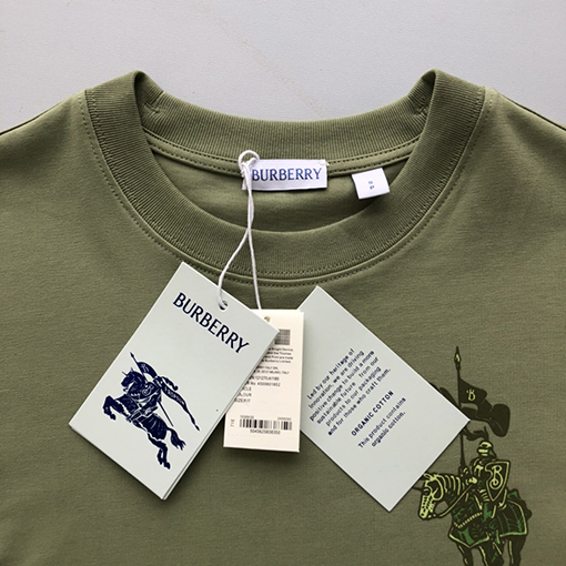 バーバリー新しい馬術騎士ロゴコットン半袖Tシャツ