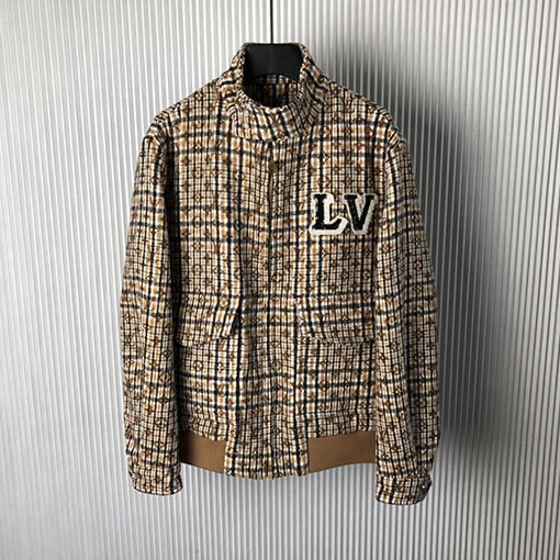 ルイヴィトン 新作MONOGRAMウール千鳥格子ハリントンブルゾンジャケット