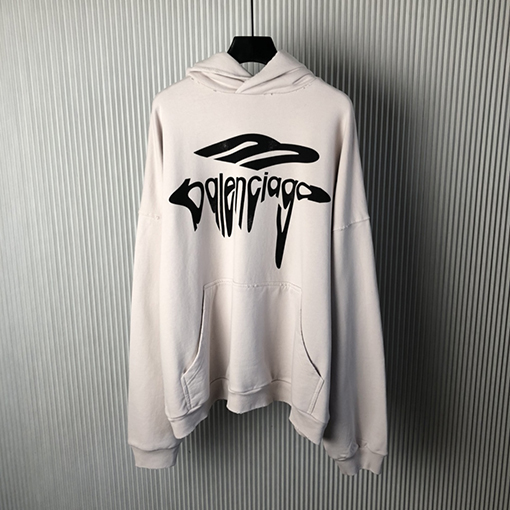 バレンシアガ3B LIQUIFIED HOODIEアルファベット溶けパーカー
