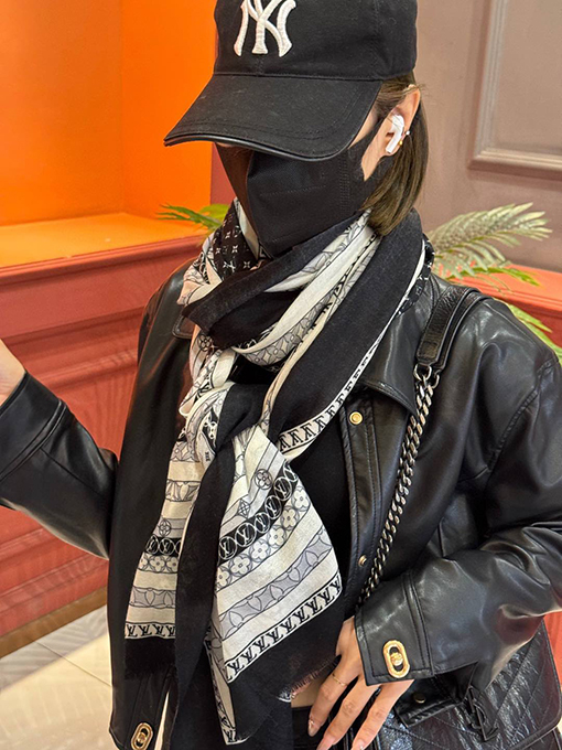 ルイヴィトン薄いカシミヤの長いスカーフ