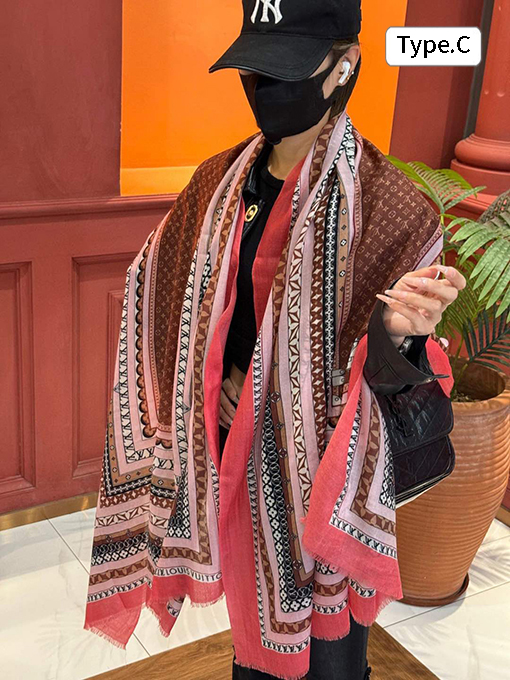 ルイヴィトン薄いカシミヤの長いスカーフ