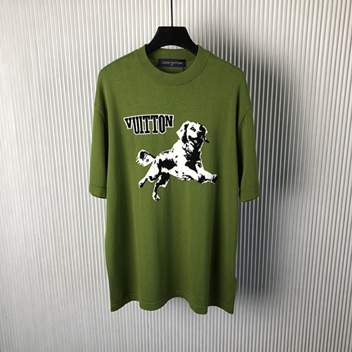 ルイヴィトン新しいコットン半袖ラウンドネックニットTシャツ