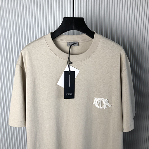 ディオール新しい刺繍ロゴ半袖Tシャツ