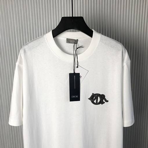 ディオール新しい刺繍ロゴ半袖Tシャツ