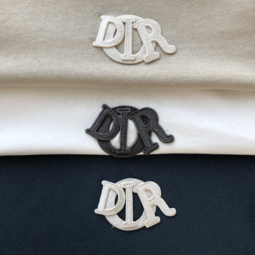 ディオール新しい刺繍ロゴ半袖Tシャツ