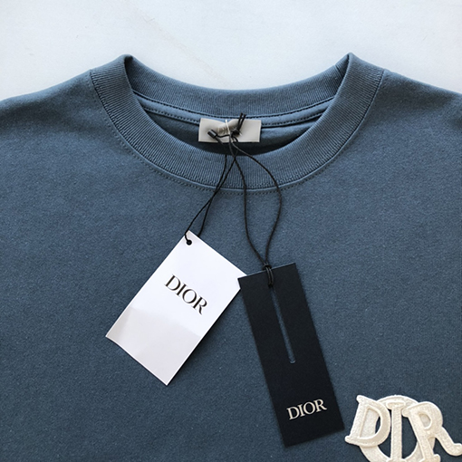 ディオール新しい刺繍ロゴ半袖Tシャツ