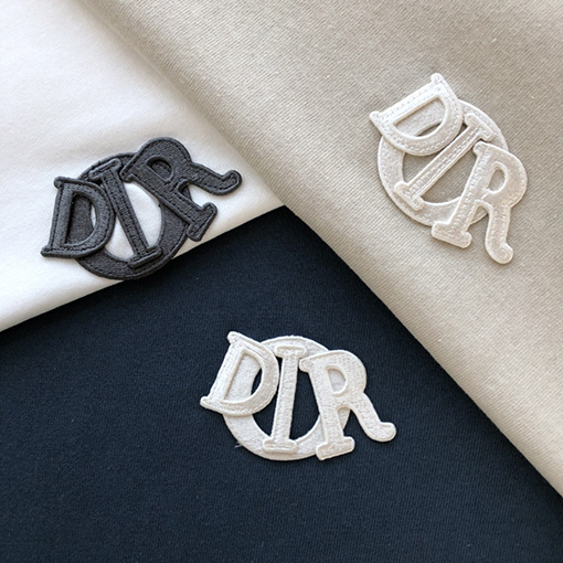 ディオール新しい刺繍ロゴ半袖Tシャツ