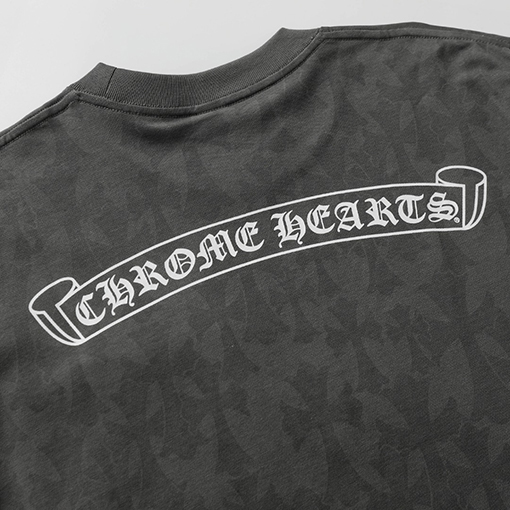 クロムハーツスーパーコピー新しいサンスクリットプリント半袖カジュアルTシャツ