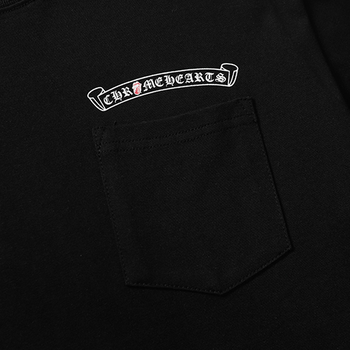 クロムハーツサンスクリットローリングストーン小さな舌赤LasVegasネック半袖Tシャツ