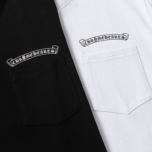 クロムハーツサンスクリットローリングストーン小さな舌赤LasVegasネック半袖Tシャツ