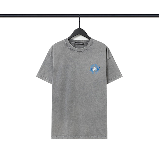 クロムハーツゴーストホースシューサンスクリットクロスプリント半袖Tシャツ