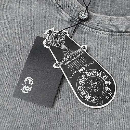 クロムハーツゴーストホースシューサンスクリットクロスプリント半袖Tシャツ