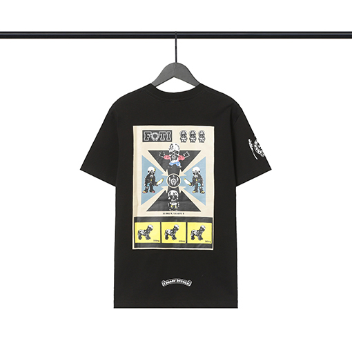 クロムハーツ落書きプリントスカル兵士Tシャツ