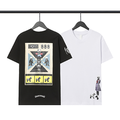 クロムハーツ落書きプリントスカル兵士Tシャツ