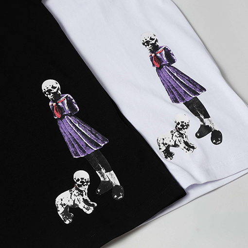 クロムハーツ落書きプリントスカル兵士Tシャツ