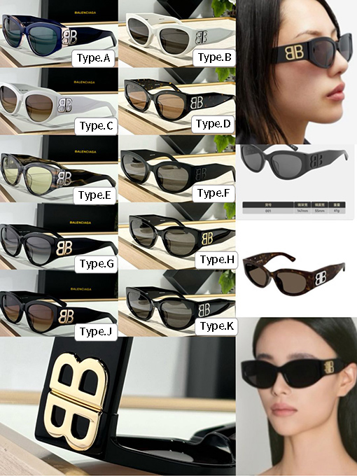 バレンシアガファッションクラシックサングラスBB0324SK