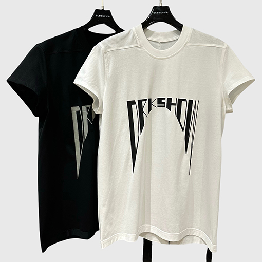 リックオウエンス レディースアルファベットプリントクルーネック半袖コットンニットTシャツ