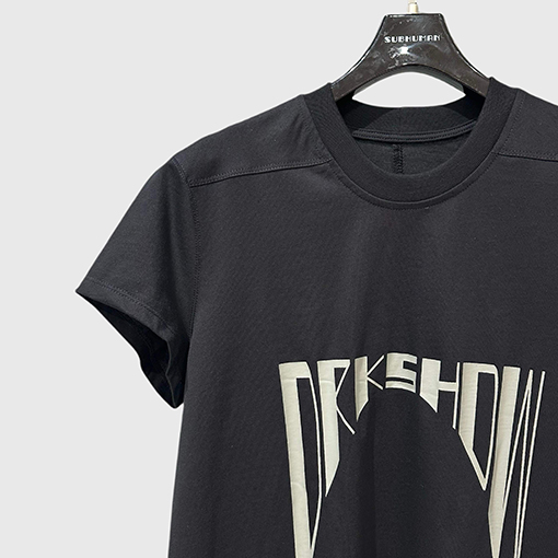リックオウエンス レディースアルファベットプリントクルーネック半袖コットンニットTシャツ