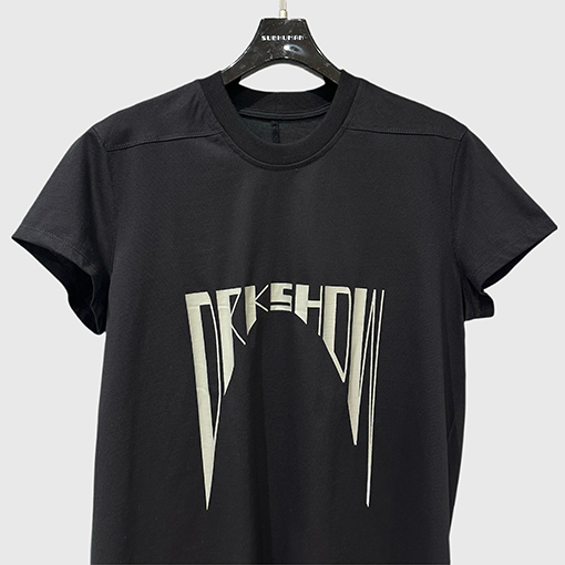 リックオウエンス レディースアルファベットプリントクルーネック半袖コットンニットTシャツ