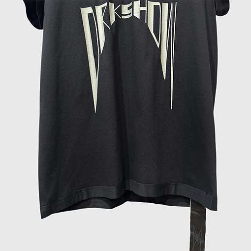 リックオウエンス レディースアルファベットプリントクルーネック半袖コットンニットTシャツ