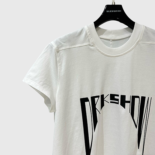 リックオウエンス レディースアルファベットプリントクルーネック半袖コットンニットTシャツ