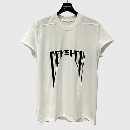 リックオウエンス レディースアルファベットプリントクルーネック半袖コットンニットTシャツ