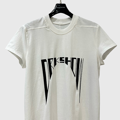 リックオウエンス レディースアルファベットプリントクルーネック半袖コットンニットTシャツ