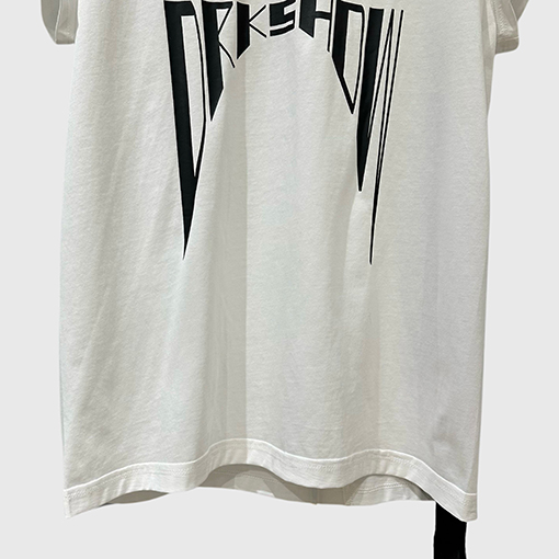 リックオウエンス レディースアルファベットプリントクルーネック半袖コットンニットTシャツ